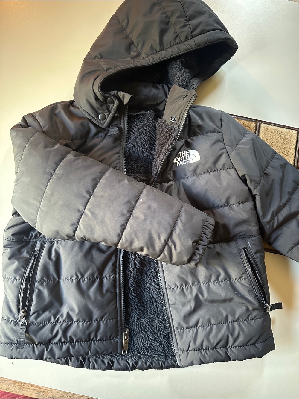 The North Face Kids Black Hooded Puffer Jacket